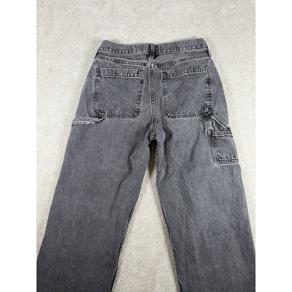 Abercrombie Fitch Jeans Mens 29x30 Black Denim Double Knee Baggy Carpenter Skate - Picture 3 of 12